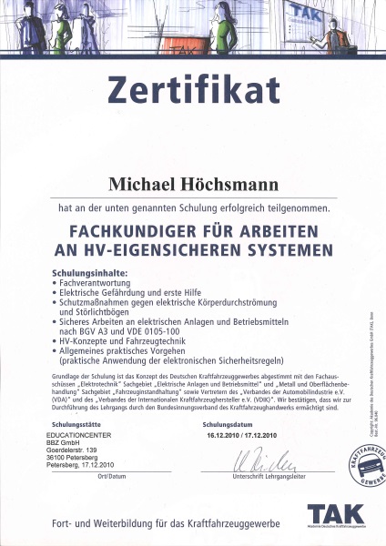 HV-Eigensicheren Systemen - Michael Höchsmann - 17.12.10