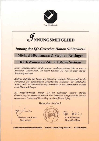 Mitgliedschaft - Innung